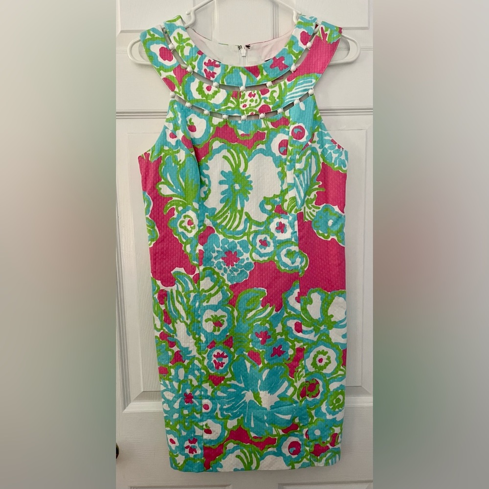 Lilly Pulitzer EUC Lindy Shift Dress Size 6 with beaded detail